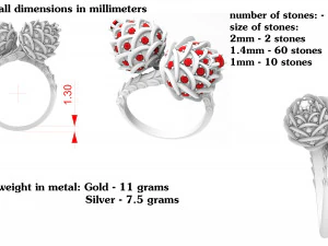 ring with fir cones 3D Print Model