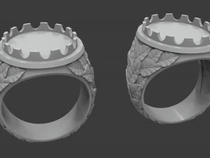 mens ring with oval stone 3d print model 3D Print Model