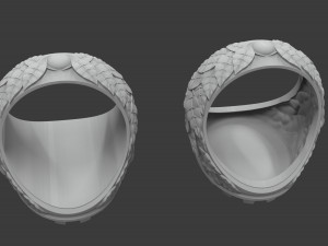 mens ring with oval stone 3d print model Modèles 3D en vedette