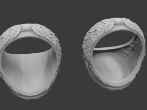 mens ring with oval stone 3d print model 3D Print Model