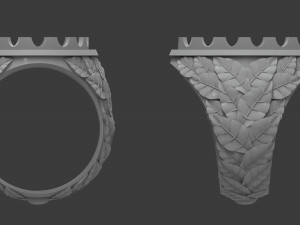 mens ring with oval stone 3d print model Modèles 3D en vedette