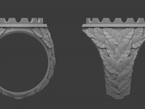 mens ring with oval stone 3d print model 3D Print Model