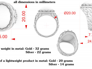 mens ring with oval stone 3d print model Modèles 3D en vedette