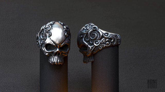men skull ring Modèles 3D en vedette .c4d .max .obj .3ds .fbx .stl .blend