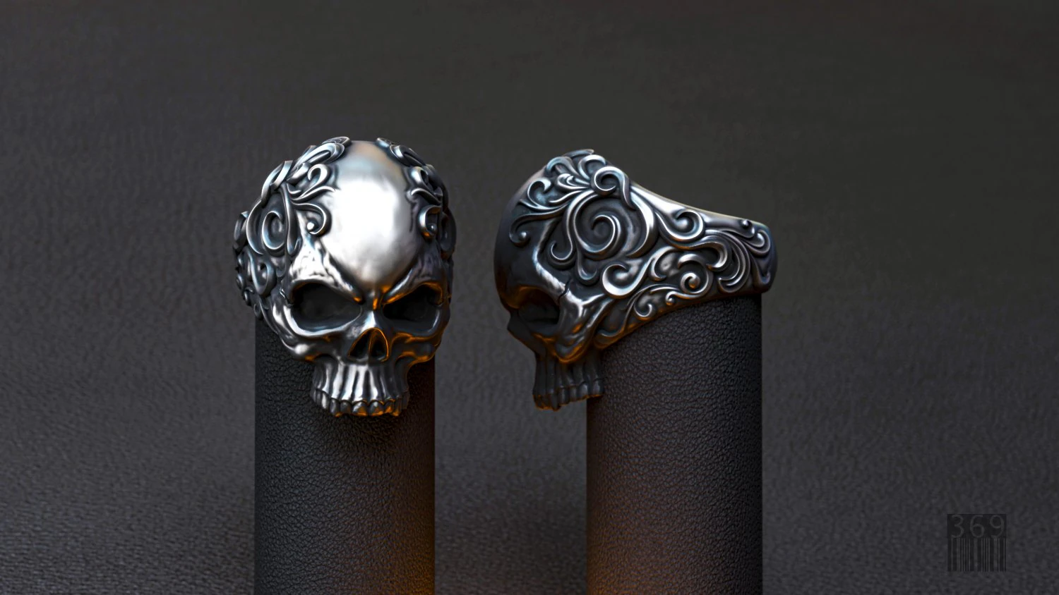 men skull ring 3D Print Model .c4d .max .obj .3ds .fbx .stl .blend 