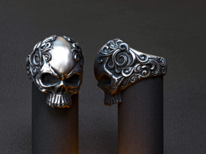 men skull ring  3D Print Model