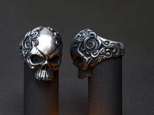 men skull ring 3D Print Model
