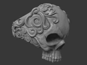 men skull ring Modèles 3D en vedette