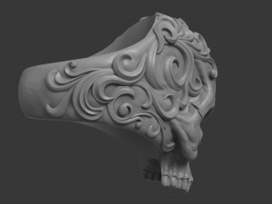 men skull ring Modèles 3D en vedette