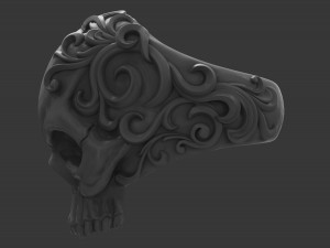 men skull ring Modèles 3D en vedette