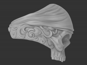 mens signet skull in a bandana 3D Принт Модель
