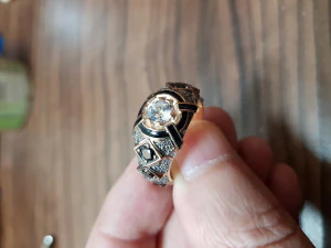 mens signet with diamonds 3D Print Model
