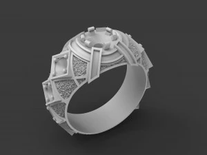 mens signet with diamonds 3D Print Model