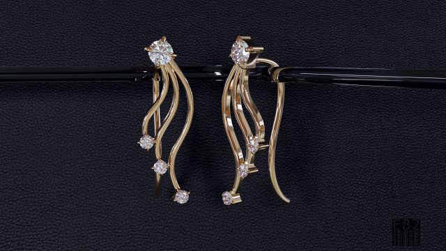 diamond earrings 3D-Druckmodell .c4d .max .obj .3ds .fbx .stl .blend 