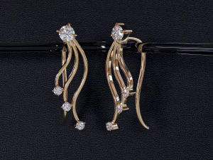 серьги с бриллиантами 3D Принт Модель