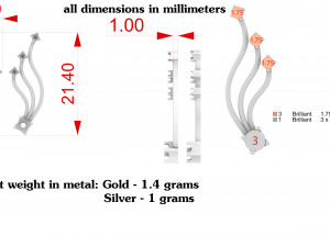 diamond earrings 3D-Druckmodell