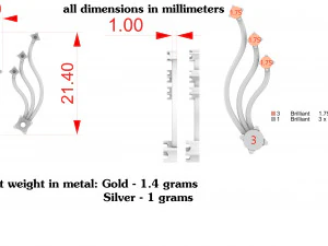 diamond earrings 3D Print Model