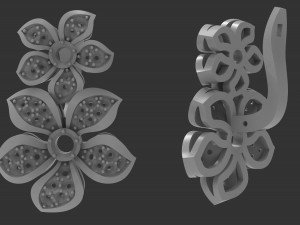 flower earrings 3d print model Model Cetak 3D