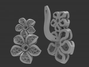 flower earrings 3d print model 3D Print Model