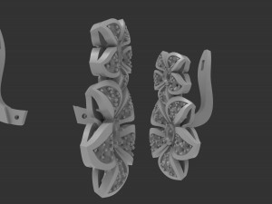 flower earrings 3d print model Model Cetak 3D