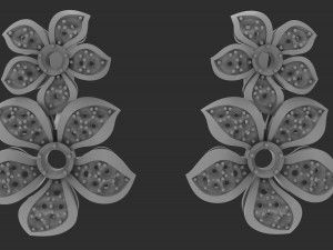 flower earrings 3d print model Model Cetak 3D