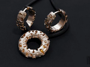 बालियों का सेट और एक पेंडेंट 3D प्रिंट मॉडल