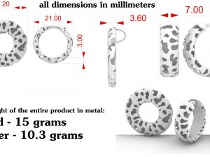 set of earrings and a pendant 3Dプリントモデル