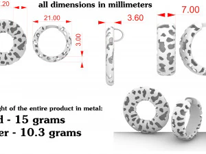 set of earrings and a pendant 3D Print Model