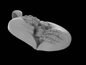 broken heart with a skull 3D Baskı Modeli