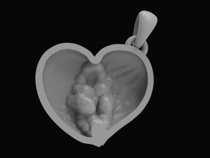 broken heart with a skull 3D Baskı Modeli