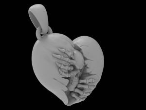 broken heart with a skull 3D Baskı Modeli