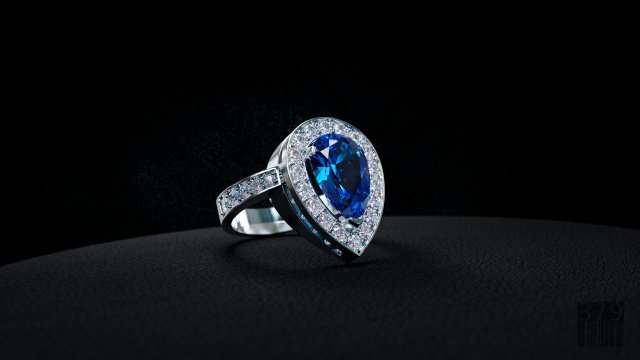 women ring with pear stones 3Dプリントモデル .c4d .max .obj .3ds .fbx .stl .blend 