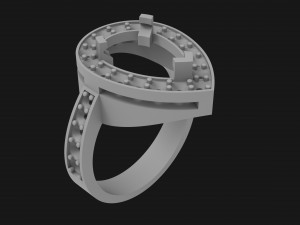 women ring with pear stones 3Dプリントモデル