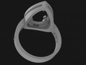 women ring with pear stones 3Dプリントモデル