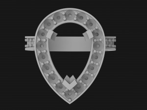 women ring with pear stones 3Dプリントモデル