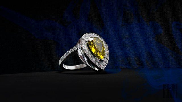 women ring with pear stones 3D Print Model .c4d .max .obj .3ds .fbx .stl .blend 
