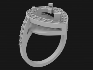 women ring with pear stones 3D Print Model