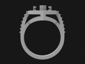 women ring with pear stones 3D Print Model