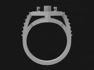 women ring with pear stones 3D Print Model