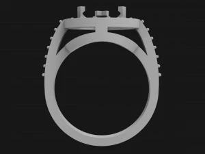 women ring with pear stones 3D Print Model