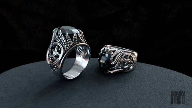 men ring with a gem Modèles 3D en vedette .c4d .max .obj .3ds .fbx .stl .blend 