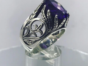 men ring with a gem 3D Print Model