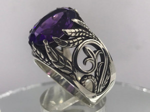 men ring with a gem Modèles 3D en vedette