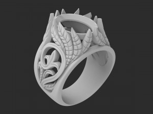 men ring with a gem Modèles 3D en vedette