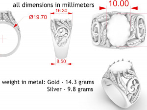 men ring with a gem Modèles 3D en vedette