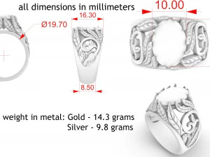 men ring with a gem 3D Print Model