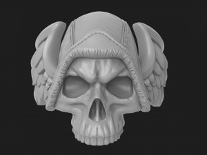 skull ring with wings for 3d printing 3D Print Model