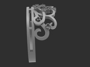 crown ring with a stone 3D Print Model