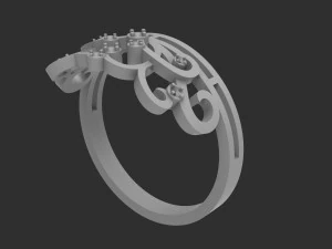 crown ring with a stone 3D Print Model