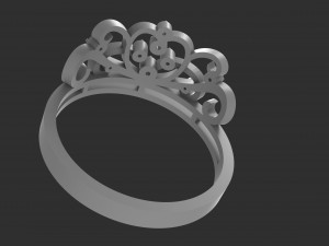 crown ring with a stone 3D Принт Модель